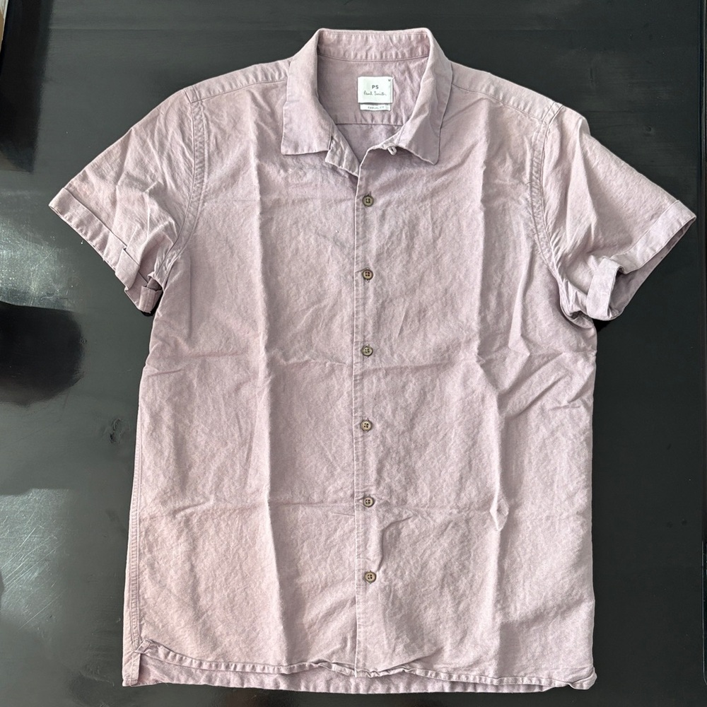 Paul Smith Men's Light lavander Button Down linen Shirt